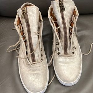 AS98 leather sneakers, gold cream, size 41